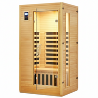 Infrared Sauna Designed for Home Wellness, Low EMF Carbon Heaters, Hemlock Wood, Bluetooth Audio