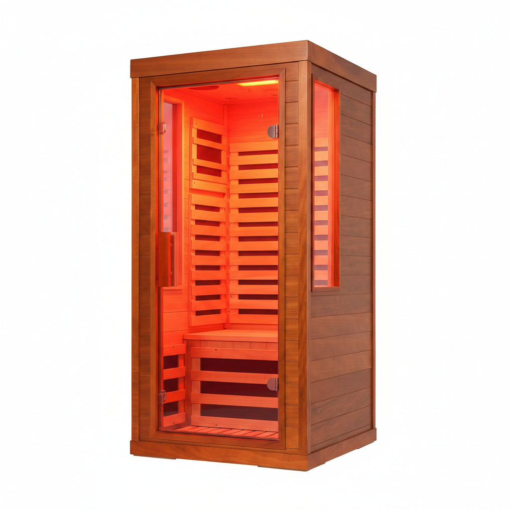 Infrared Sauna with Fda-Certified Red Light Therapy 660Nm & 850Nm | Full Spectrum, Ultra Low EMF, Fast Heat-Up, Canadian Hemlock, 7 PCS Carbon Fiber Heaters, Easy Assembly, 1170W 110V