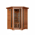 Hudson Bay 3-Person Cedar Corner Infrared Sauna with 7 Carbon Heaters